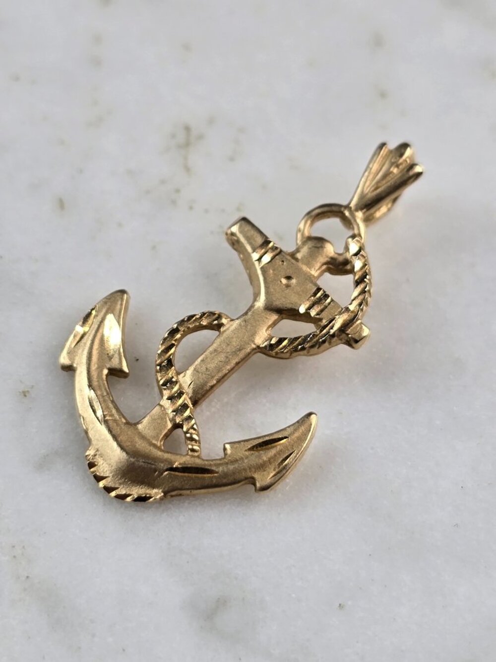 Vintage Estate 14K Yellow Gold Maritime Anchor Pendant 1.3g E5112